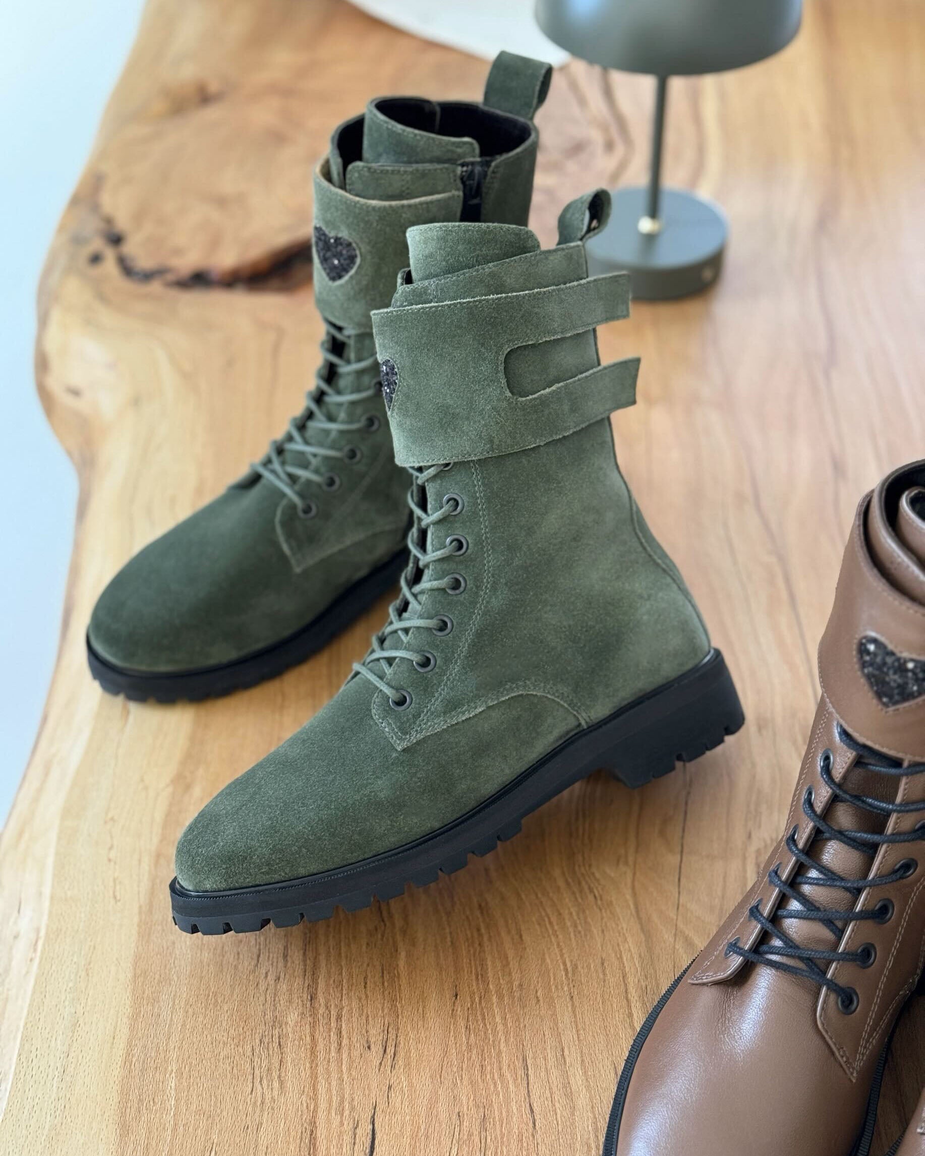 Boots B2 Olive Green Lovidovi Premium Designer Sneakers, Shoes & Boots Boots B2 Olive Green Lovidovi Premium Designer Sneakers, Shoes & Boots